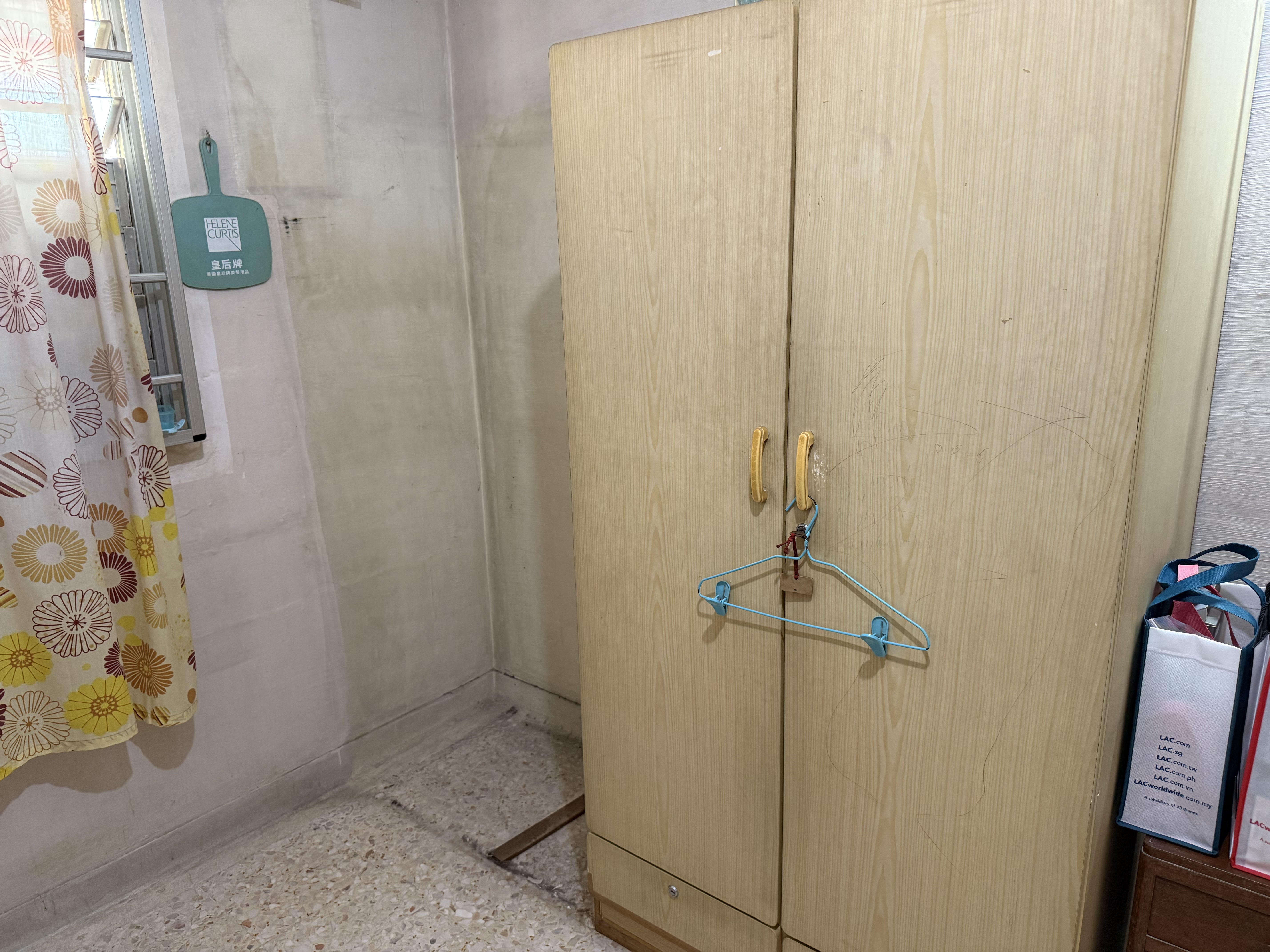 Lightwood wardrobe and assorted items cleared from a residential unit in Ang Mo Kio.